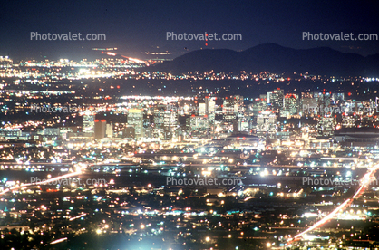 Nighttime, Cityscape, lights, night. urban sprawl, skyline, downtown