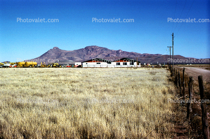 Mountain Range near Tucscon, Home House, Building, grass field, 1964