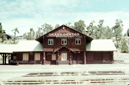 Grand Canyon Depot, Railroad Station, Log Building, 1950s