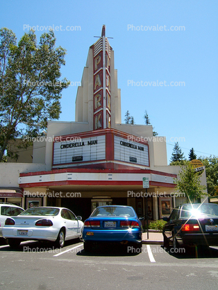 Park Theater, Downtown, marquee, cars, 3 July 2005