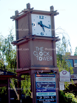 The Clock Tower Danville, landmark, outdoor clock, outside, exterior, 3 July 2005