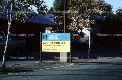 Lawrence Livermore signage, 21 November 1983