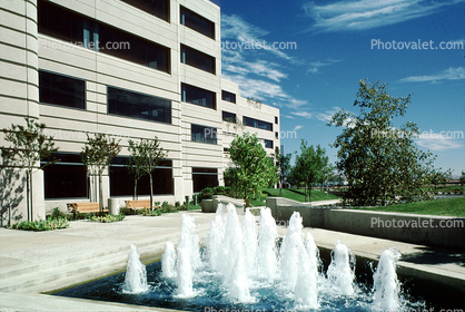 Water Fountain, aquatics, Hacienda Center, office buildings, 24 August 1985