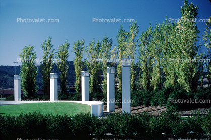Hacienda Entrance Columns, trees, 1986, 18 November 1985