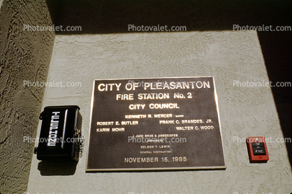 City of Pleasanton Fire Station No. 2, Alarm, 1986, 16 January 1986