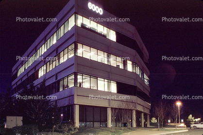 Office Building 6000, Hacienda Business Park, night, Nighttime, 21 January 1986