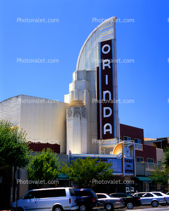 Orinda Movie Theater, marquee, Art-deco, 3 July 2005