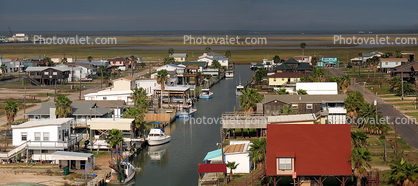 Houses on Stilts, buildings, Panorama, Harbor