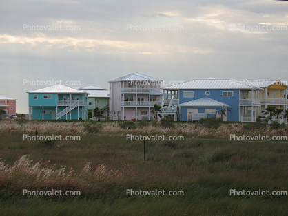 Colorful Houses, Port Aransas, Mustang Island