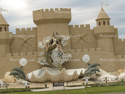 Mermaid, Shell, Coral, Sandcastle, Tourist Trap