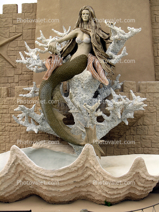 Mermaid, Shell, Coral, Sandcastle, Tourist Trap, Kitsch