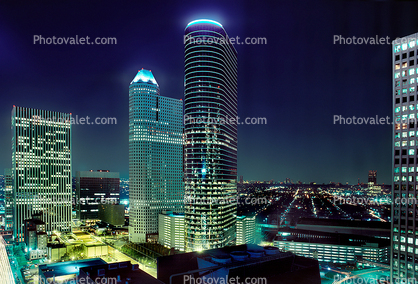 Downtown Houston, Cityscape, Skyline, Night, Nighttime, 14 January 1985