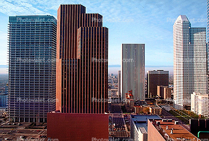 Tall Skyscaper Buildings over Downtown Houston, 15 January 1985