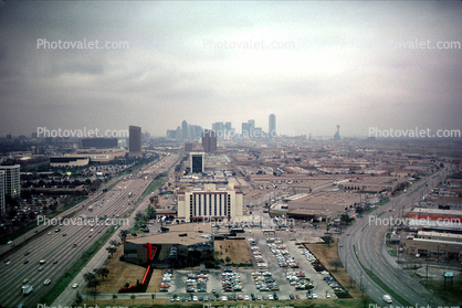 Interstate Highway, Downtown Dallas, texture, urban, sprawl, 15 January 1985