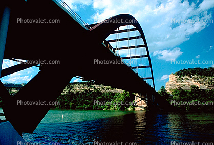 The Pennybacker Bridge, 360 Bridge, over Lake Austin, Highway Bridge, Roadway, Road, Arch, 18 June 1991