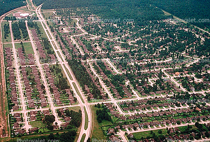 Flying over Houston, Urban Encroachment, Sprawl, 18 June 1991
