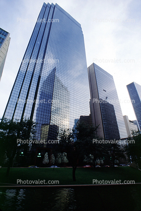Downtown Glass buildings, skyscraper, Bank of America Plaza, 22 March 1993