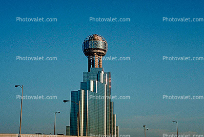 Reunion Tower, Hyatt Regency, landmark building, 23 March 1993