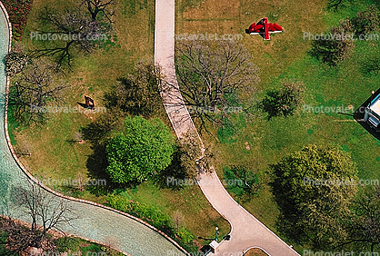 Park, paths, garden, lawn, walkway, stream, San Antonio, 25 March 1993