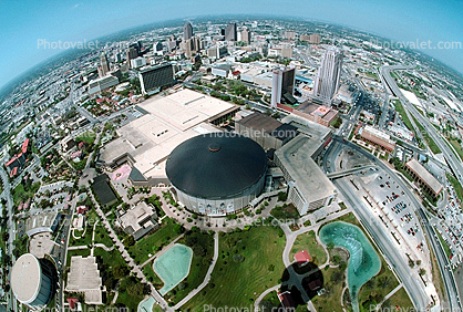 Water Fountain, HemisFair Arena Fisheye View, San Antonio, 25 March 1993
