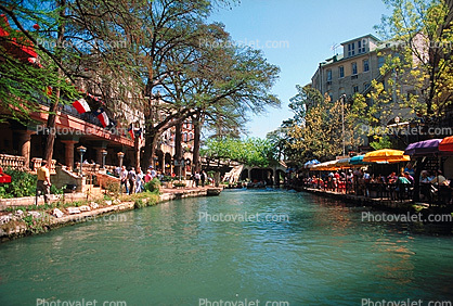 River, Restaurants, Paseo del Rio, the Riverwalk, San Antonio, 25 March 1993