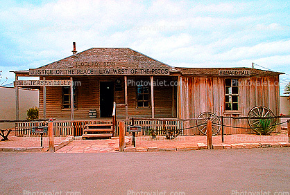 The Jersey Lilly saloon, Judge Roy Bean, Justice of the Peacel, Langtry, 26 March 1993