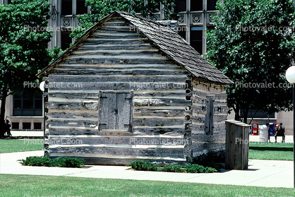Dallas County Post Office building, first post office, landmark, Log Cabin, 1843, Dallas, 22 May 1995