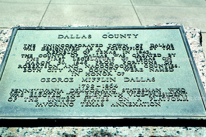 Dallas County Post Office, first post office, landmark, marker, 1843, Dallas, 22 May 1995
