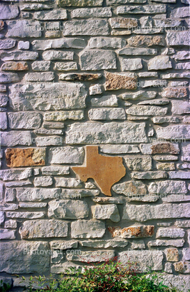 Stone Wall with Texas embedded, texture