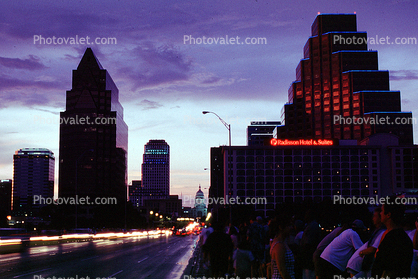 skyline, dusk, buildings, capitol building, streett, 4 July 1999