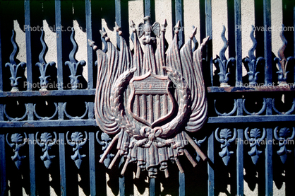 emblem, fence, October 1999