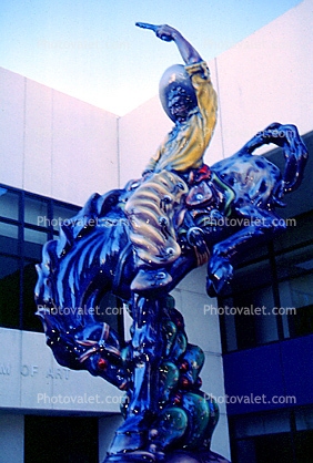 Bucking Bronco, sculpture, cowboy, El Paso Museum Of Art, 31 October 1999