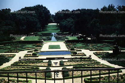 Fort Worth Botanic Garden, Pond, Pool, Paths, Fort Worth, 1955, 1950s