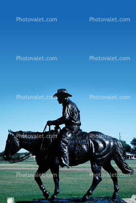 Horse Sculpture, Cowboy, Texas Tech University, bronze