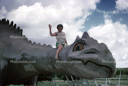 Dinny, Alley Oop's Pet Dinosaur, west Texas town of Iraan, June 1972, 1970s