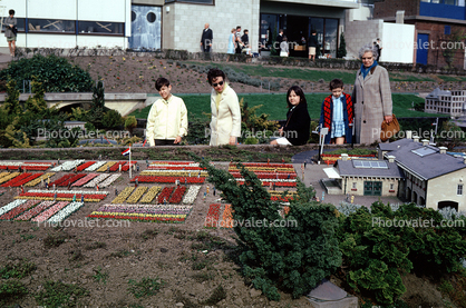 Flower Gardens, Miniature park, Madurodam, Scheveningen district of The Hague, Netherlands, April 1968, 1960s