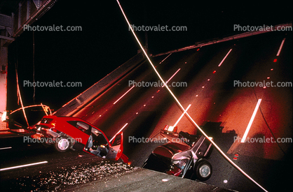 Collapsed Section of the Bridge, Loma Prieta Earthquake (1989), San Francisco Oakland Bay Bridge, 1980s