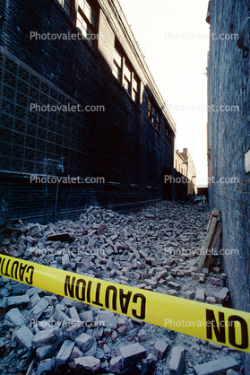 Collapsed Walls, Bricks, south of Market, SOMA, Loma Prieta Earthquake (1989), 1980s
