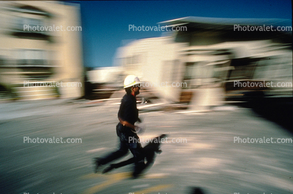 Running Rescuer, Marina district, Loma Prieta Earthquake (1989), 1980s