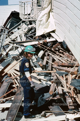Rescuers, Marina district, Loma Prieta Earthquake (1989), 1980s