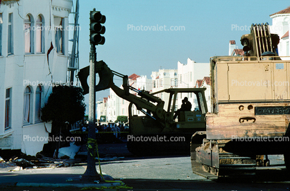 Fireman, Fillmore Street, Marina district, Loma Prieta Earthquake (1989), 1980s
