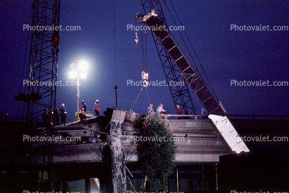 Telescoping Crane, Pancake Collapse, Cypress Freeway, Loma Prieta Earthquake (1989), 1980s