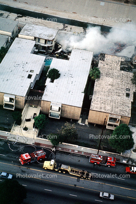 Building Fire, Northridge Earthquake Jan 1994, Building Collapse