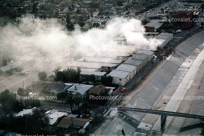 Building Fire, Northridge Earthquake Jan 1994, Building Collapse