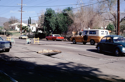 Cracked Street, sinkhole, 1971 San Fernando Valley Earthquake, 1970s