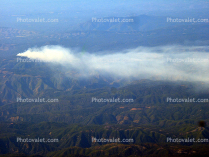 forest fire, mountains, hills, smoke