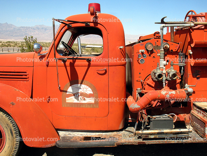 International Harvester Fire Truck in the Desert, Death Valley National Park