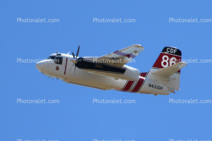 N433DF, Marsh Aviation, Grumman, S-2F3AT, Stony Point Road Fire, Tanker-86, Sonoma County