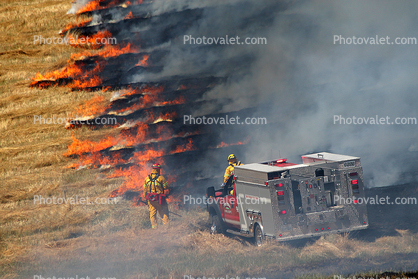 Stony Point Road Fire, Grassland, Sonoma County, Flames, Smoke, Hill, 9669
