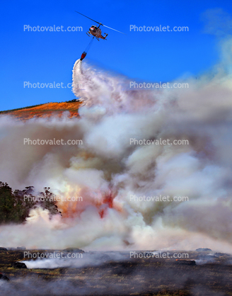 N481DF, 104, CDF, Cal Fire UH-1H Super Huey, Stony Point Road Fire, Grassland, Sonoma County